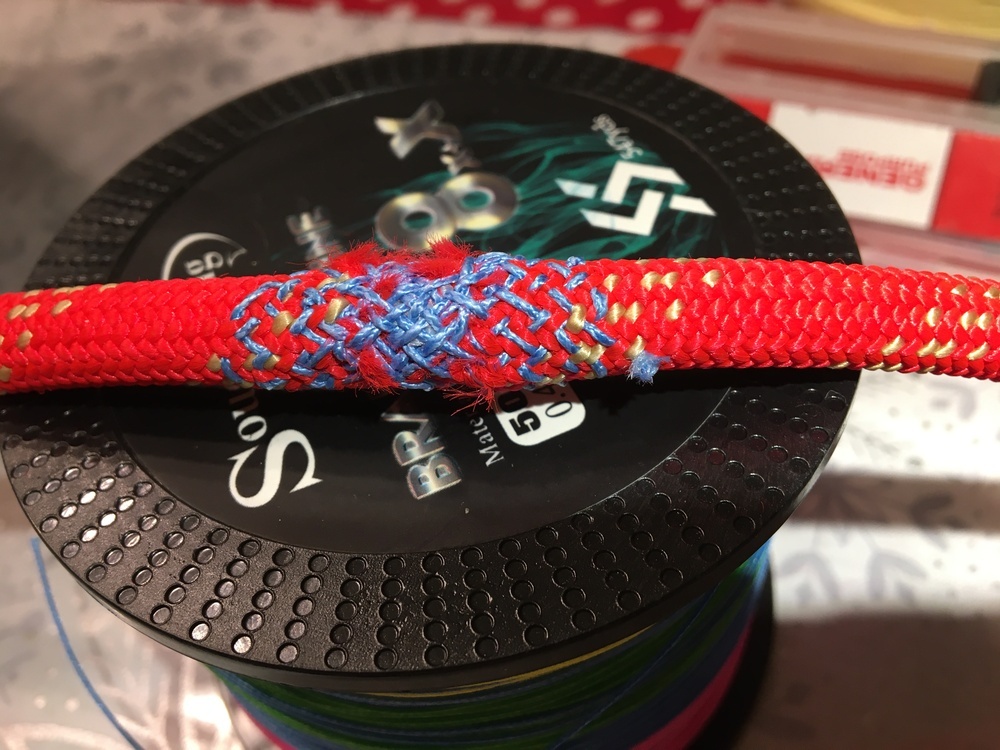 Repair the damaged sheath on your climbing rope