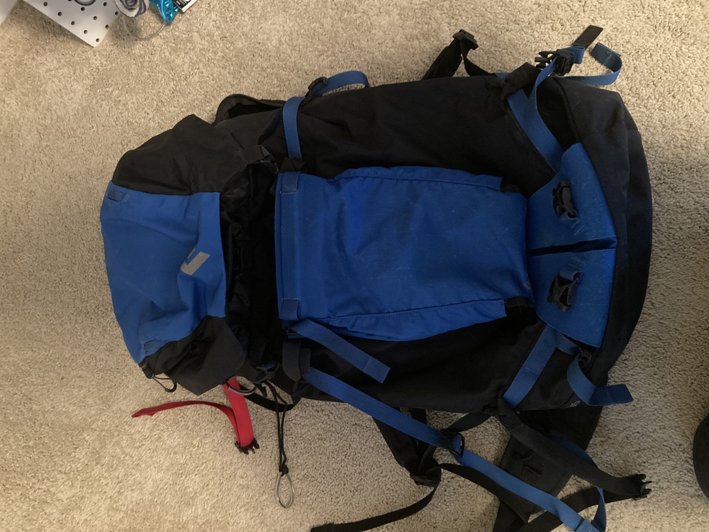Ice climbing pack, BD nuts, women’s Patagonia, sleep pad