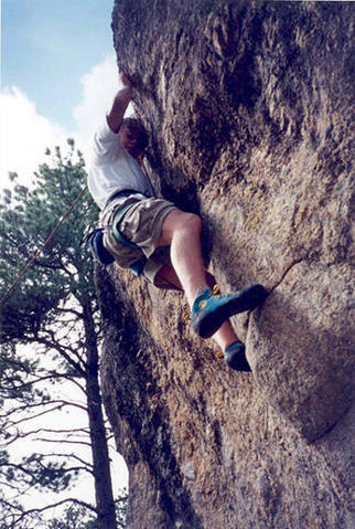 Near the crux of the Central Yellow Wall.