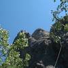 Byron cruising up the beautiful arete.