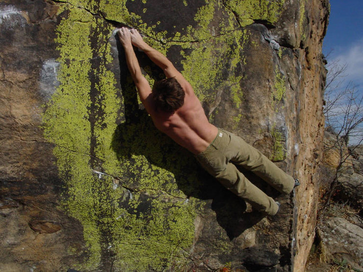 Josh still working into the crux of the Green Mile.