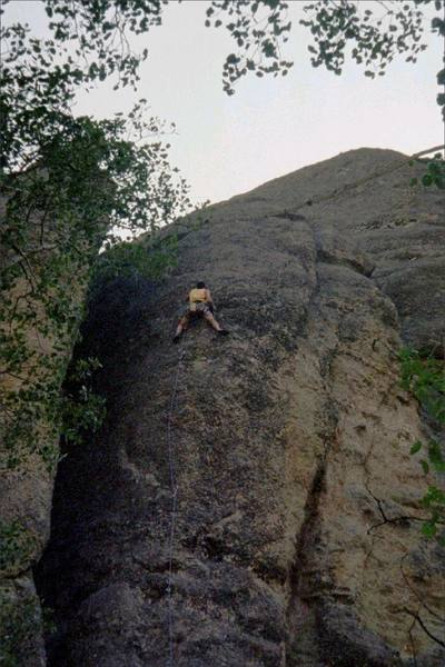 Crux moves on Crystal Ship.  Photo by Todd.