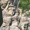 View up Wiessner Chimney from the base.