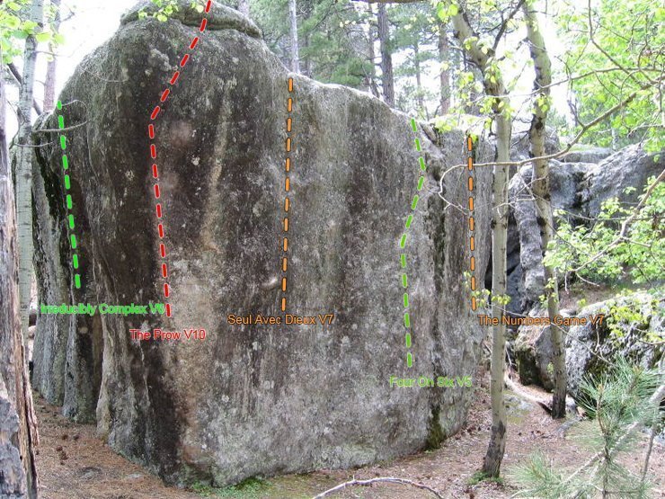 The "Seul Avec Dieux" Boulder on the South side of Mt. Baldy