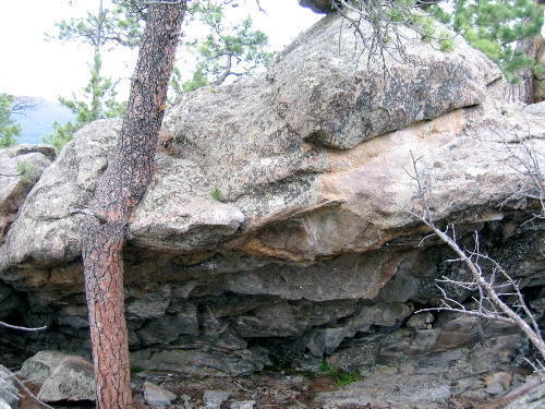 "Nostril Cave" on the Northwest side of Mt. Baldy as seen from the Southern side.