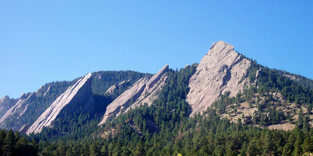 The Flatirons west of Boulder.