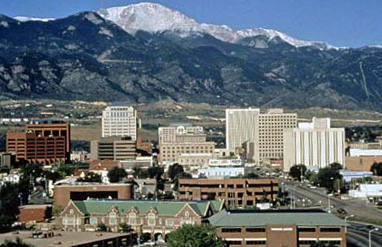 Colorado Springs and Pike's Peak. 