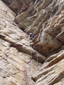 Rich Goldstone above the main roof. It's 5.6 or so through here.