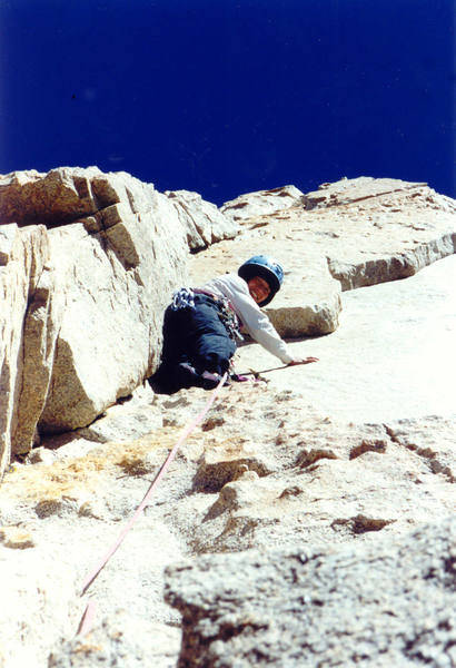 Melody Wong having fun on the crest.