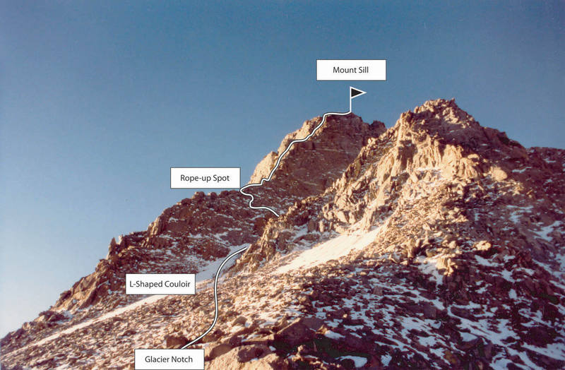 The climb as seen from Glacier Notch.