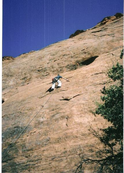 Jeff at the 2nd bolt on Kindred Spirits.