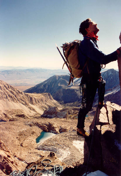 Chris Owen at a steep bit. (c) Marc Chrysanthou 1986