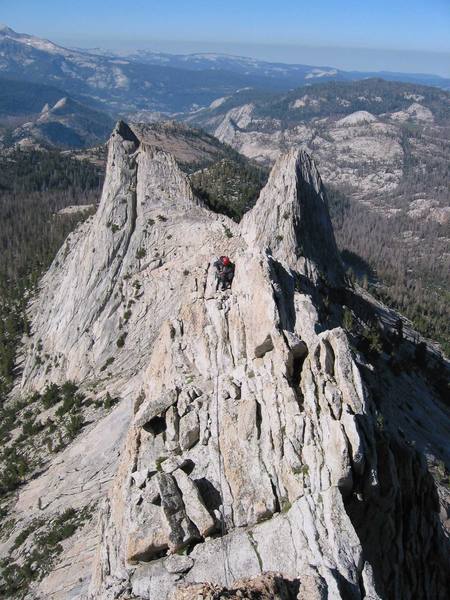 Arin Trook along the Matthes Crest traverse.