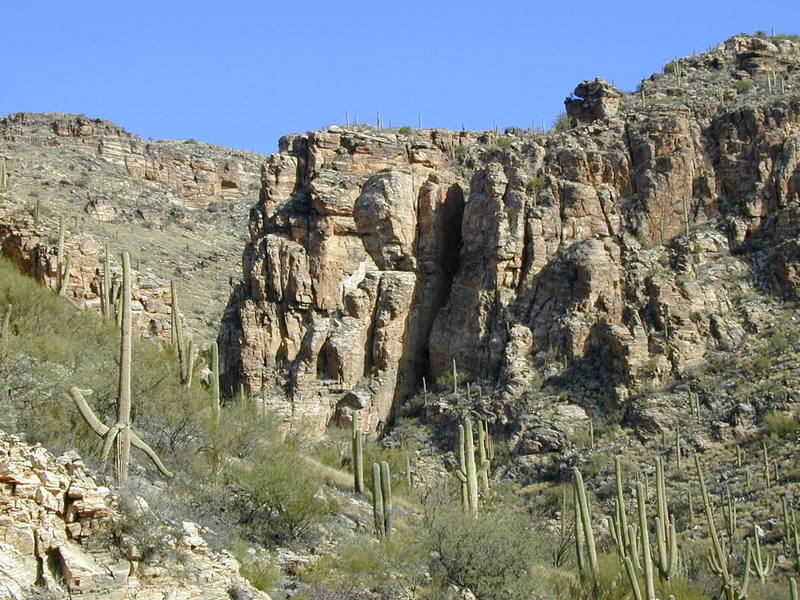 The Hairpin area.  Lefthand Wall is around the corner, to the left.  The crag in the photo is across the valley from Lefthand.