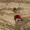 Jason Seaver entering the technical corner of the crux pitch.