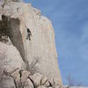 At the crux of Life on your feet on an attempt a few days before the first ascent.