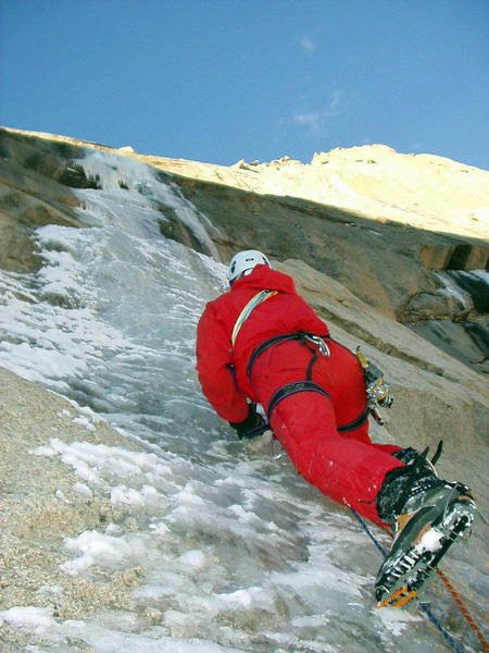 After 30' a stubbie screw went in well.  The snowdrift at the bottom made for the best "bouldering" pad.