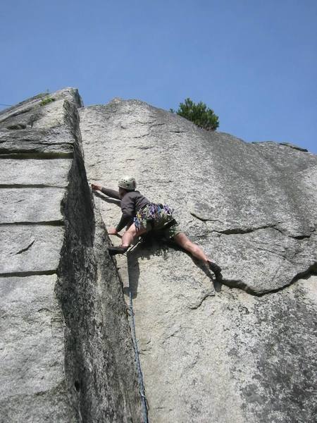 Just past the crux of Kangaroo Corner.