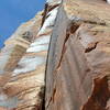 Here is a look at this unnamed climb, 5.10 in the Bloom guide book.