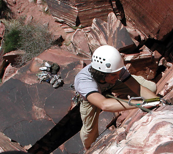 That's me climbing the Atman Crack.  Photo taken by Jason Martin.