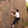 Daniel on a bouldery crack.