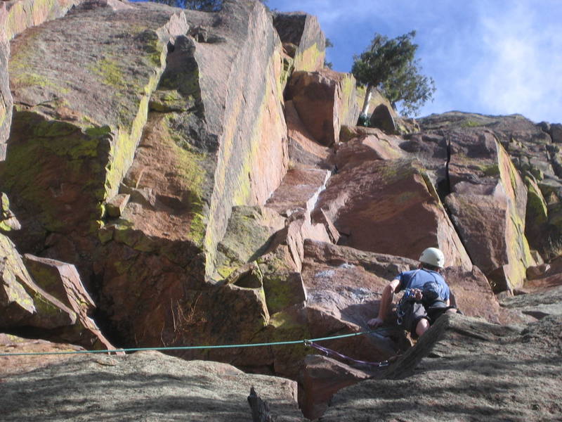 Ben looking at the p2 crux