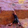 JM starting the crux sequence, remember to rest at the agave!