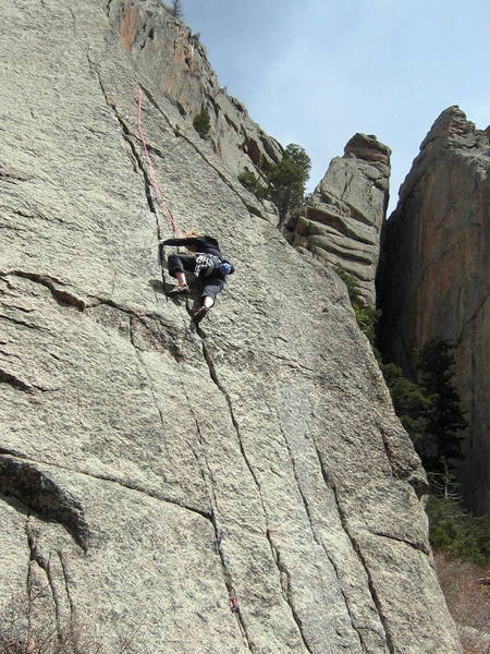 J. Bradbury at the upper crux of Left Out.