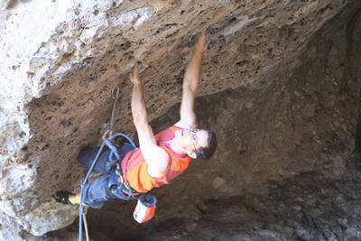 Kyle on the bottom of Pogue's Arete.