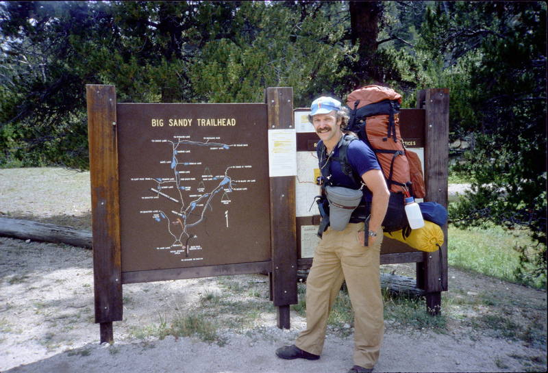 At the Big Sandy trailhead, ready to head in to the Cirque of the Towers.