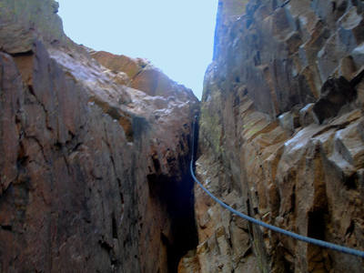 MR starting Mayor of Old School on FA; I was able to walk the #6 a ways til I left it at the start of the roof.