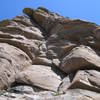 Looking up at George's Buttress.