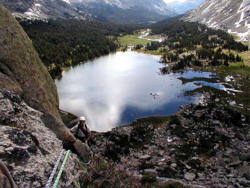 Nice shot of the lake below.