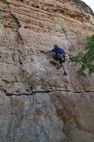 Bro Dalon leading Yarlsberg, great route!!  He is right in the middle of the right angling traverse section.