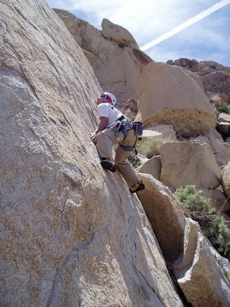 Steve Aho mantling up on the start of Bottle in Front of Me.