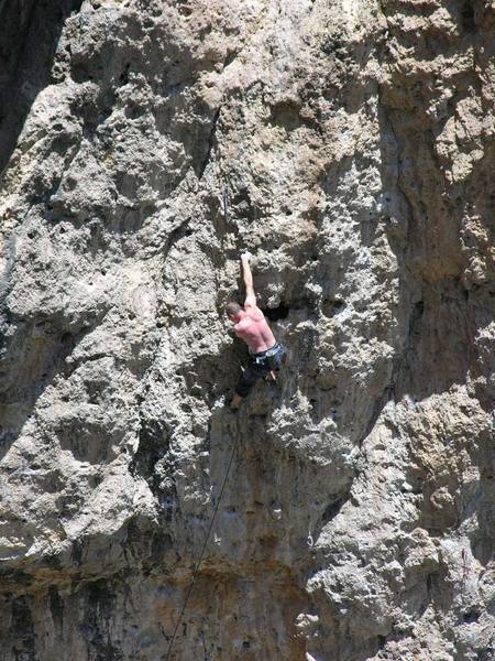 Denver climber, Bill Ballace, on Bushdoctor's headwall