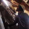 Me sizing up the wonderful tunnel pitch of Tunnel Vision.  Photo taken by Tom Gray.