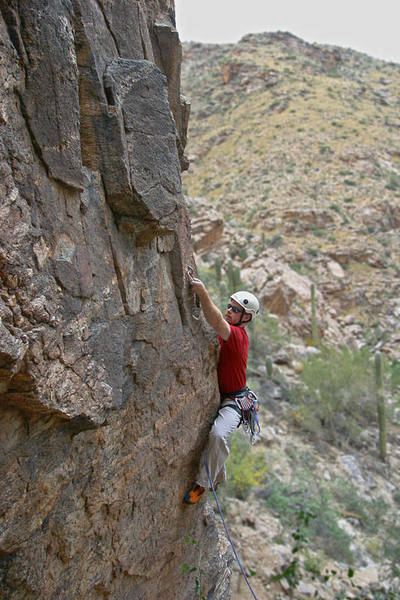 Myself on No Slack at GAC (exciting 5.7) at the Hairpin Turn.