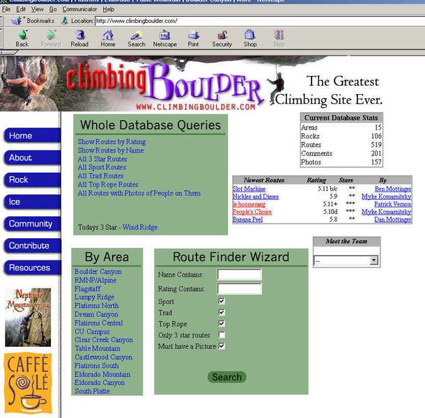 One of the ClimbingBoulder.com looks, about 2001-2003