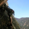 Dave leading the traverse.