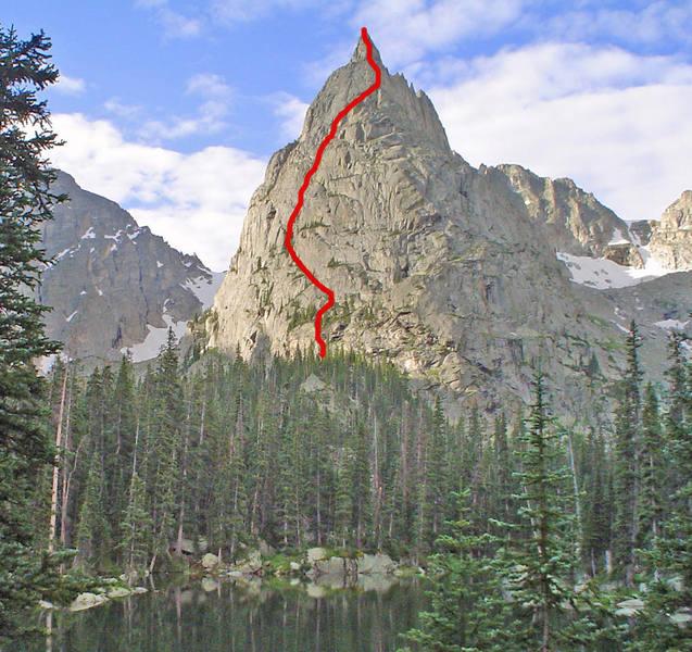 Lone Eagle Peak with Stettner route shown.