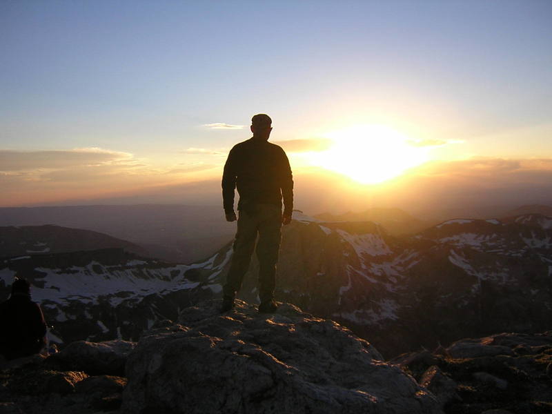 Spousal Unit looking into Idaho from the lower saddle on the Grand, July 2003