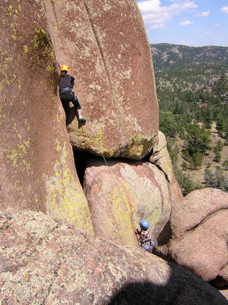 Margaret making her way up Fantasia, August, 2005