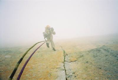 Rapping off the Casual Route in a late June snowstorm. 