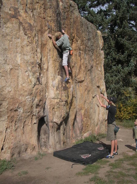 Luke Rasmussen sending the V1 high ball.