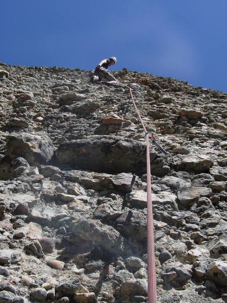 Doug leading up pitch 2 of Slamfire.