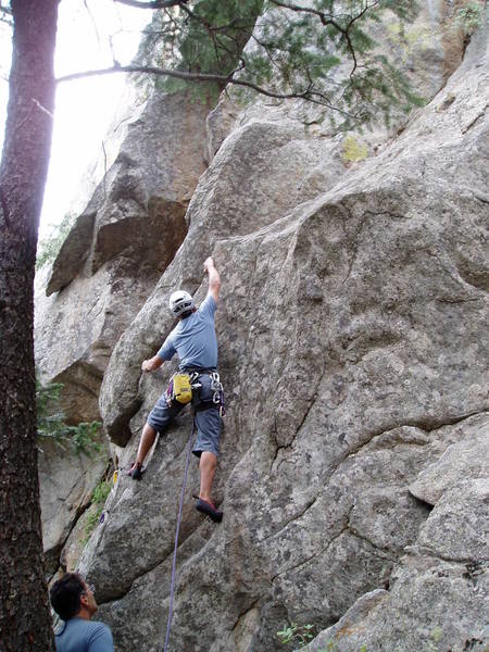 Climbing past the first bolt is treacherous.