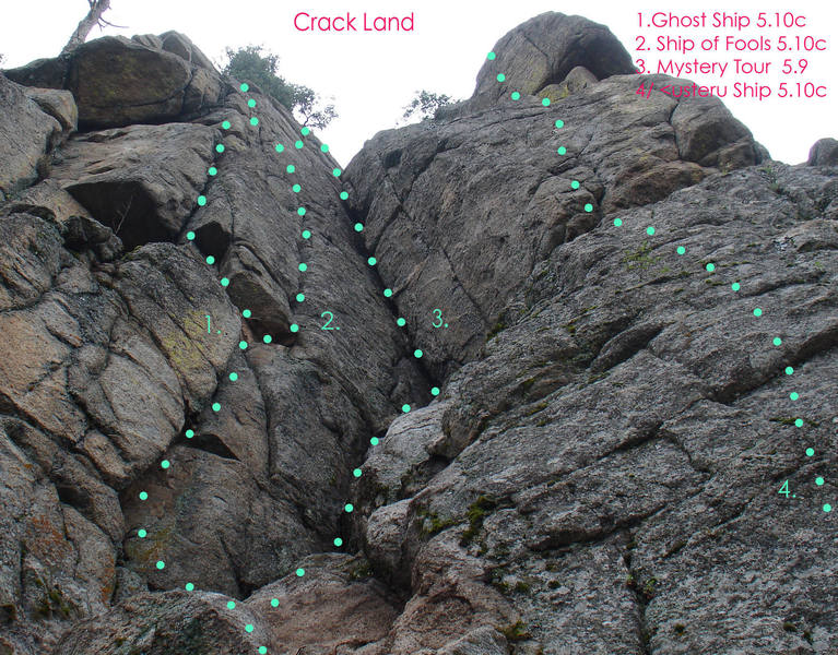 Crack Land as viewed from the trail that runs along beneath the Northeast Face, Third Tier of Avalon.