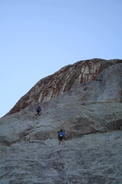 Dalon leading pitch two of Big Time; great fun cruiser climb!