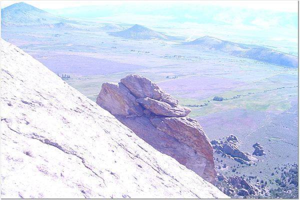 View from pitch 3 looking out towards Castle Rock